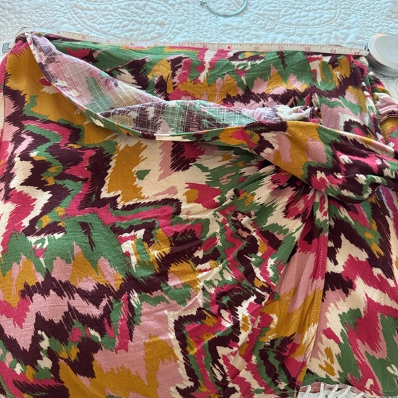 Zara Beaded Multicolor Wrap Mini Skirt - Picture 9 of 9